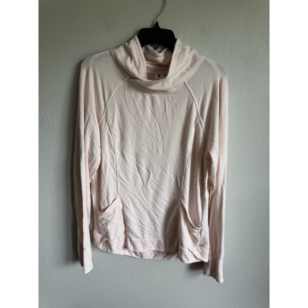 Yogalicious Light Pink Mock Cowl Neck Lightweight Athletic Sweatshirt Womens L